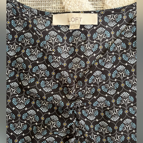 Loft Black and Blue Mosaic Blouse Sz S - Picture 6 of 7